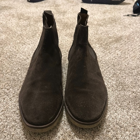 Men's Dark Brown Suede Chelsea Boots - Picture 1 of 3
